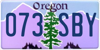 OR license plate 073SBY