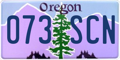 OR license plate 073SCN