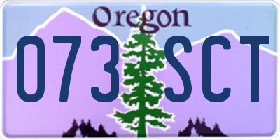 OR license plate 073SCT