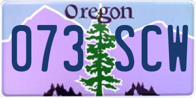 OR license plate 073SCW
