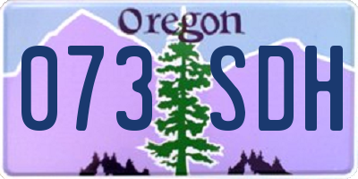 OR license plate 073SDH