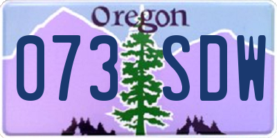 OR license plate 073SDW