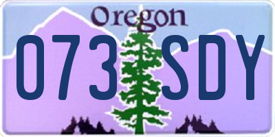 OR license plate 073SDY