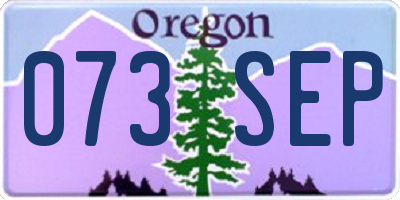 OR license plate 073SEP
