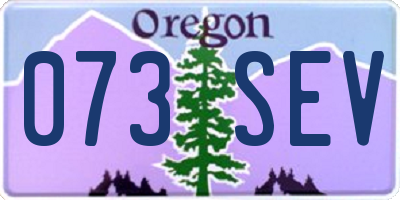 OR license plate 073SEV