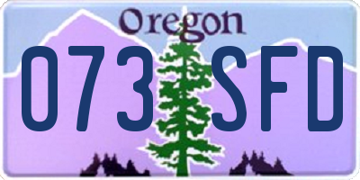 OR license plate 073SFD