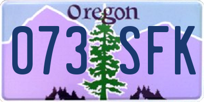 OR license plate 073SFK