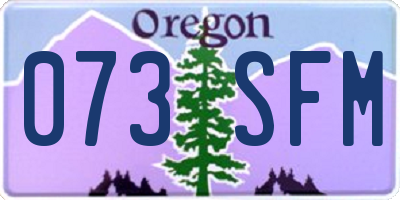 OR license plate 073SFM