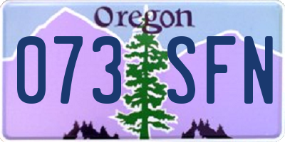 OR license plate 073SFN