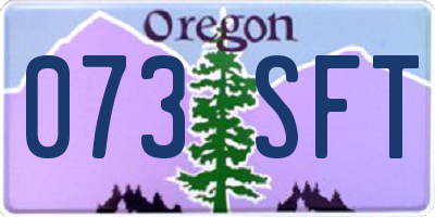 OR license plate 073SFT