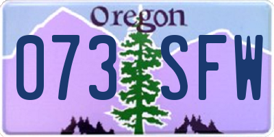 OR license plate 073SFW