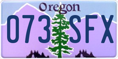 OR license plate 073SFX