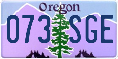 OR license plate 073SGE