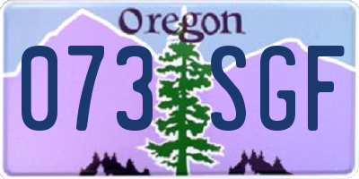 OR license plate 073SGF