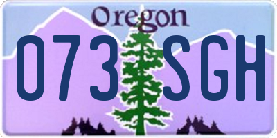 OR license plate 073SGH