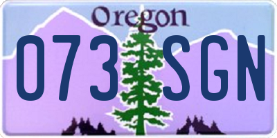 OR license plate 073SGN