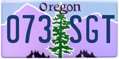 OR license plate 073SGT