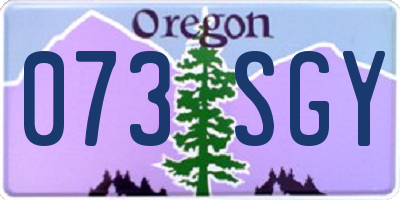 OR license plate 073SGY