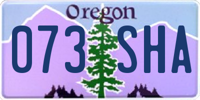 OR license plate 073SHA