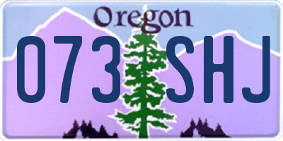 OR license plate 073SHJ