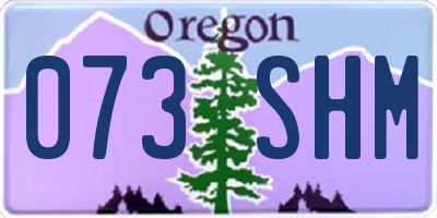 OR license plate 073SHM
