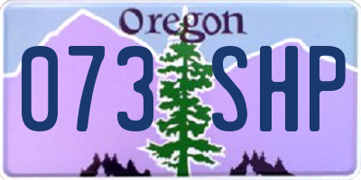 OR license plate 073SHP