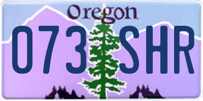 OR license plate 073SHR