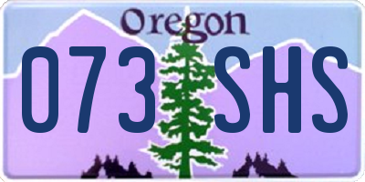 OR license plate 073SHS