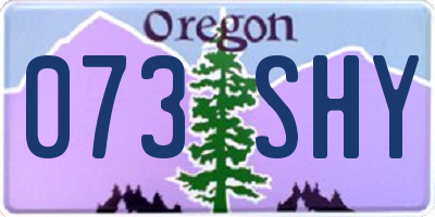 OR license plate 073SHY