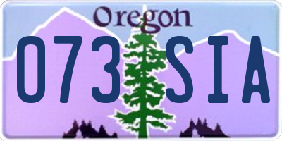 OR license plate 073SIA