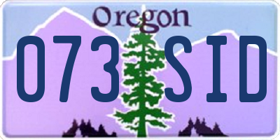 OR license plate 073SID