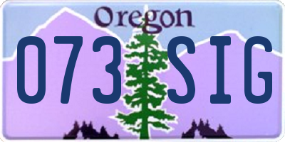 OR license plate 073SIG