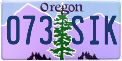 OR license plate 073SIK