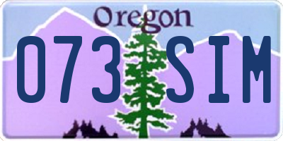 OR license plate 073SIM