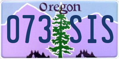 OR license plate 073SIS