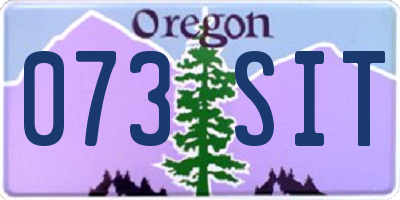 OR license plate 073SIT