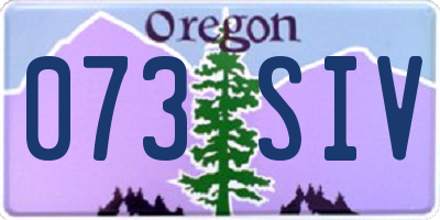 OR license plate 073SIV