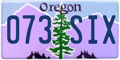 OR license plate 073SIX
