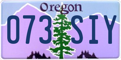 OR license plate 073SIY