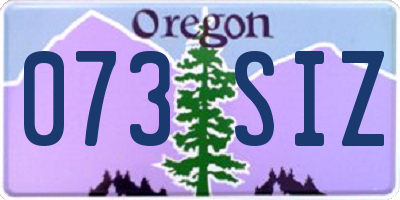 OR license plate 073SIZ