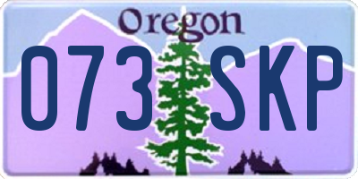 OR license plate 073SKP