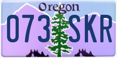OR license plate 073SKR