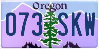 OR license plate 073SKW
