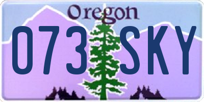 OR license plate 073SKY