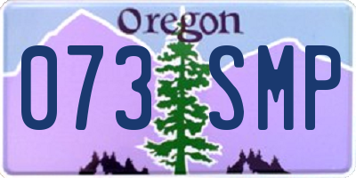 OR license plate 073SMP