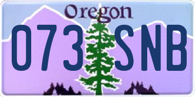 OR license plate 073SNB