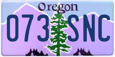 OR license plate 073SNC