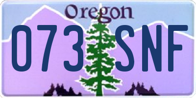 OR license plate 073SNF
