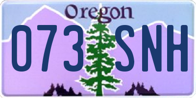 OR license plate 073SNH