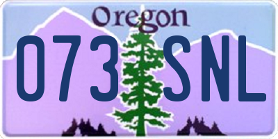 OR license plate 073SNL